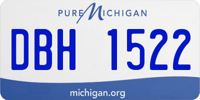 MI license plate DBH1522
