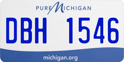 MI license plate DBH1546