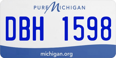 MI license plate DBH1598