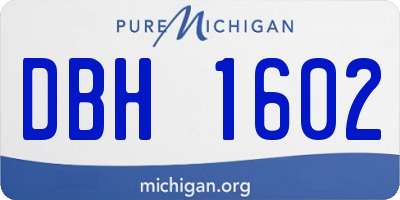 MI license plate DBH1602