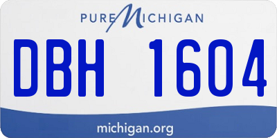 MI license plate DBH1604