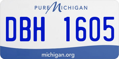 MI license plate DBH1605