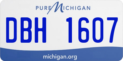 MI license plate DBH1607