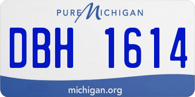 MI license plate DBH1614