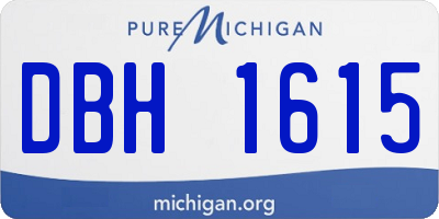 MI license plate DBH1615