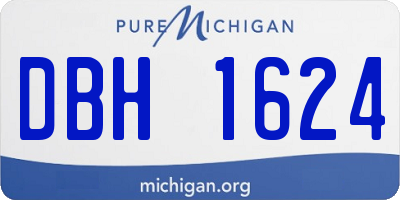 MI license plate DBH1624