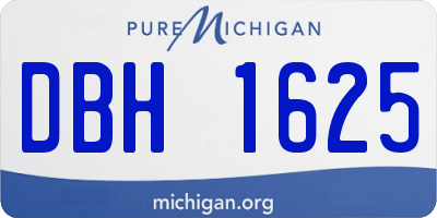 MI license plate DBH1625