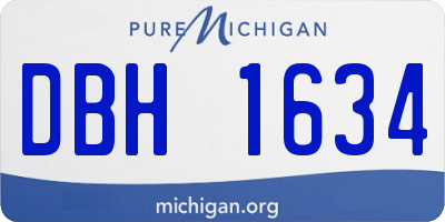 MI license plate DBH1634