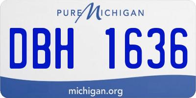 MI license plate DBH1636