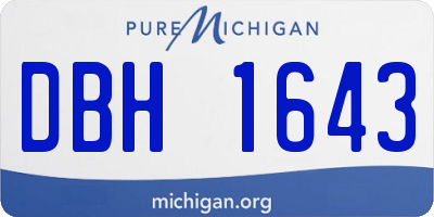 MI license plate DBH1643