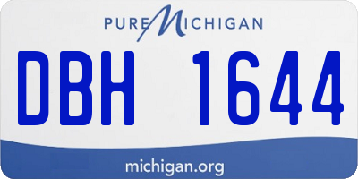 MI license plate DBH1644