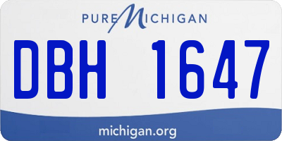 MI license plate DBH1647
