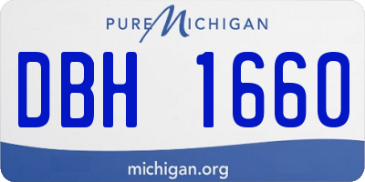 MI license plate DBH1660