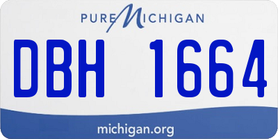 MI license plate DBH1664