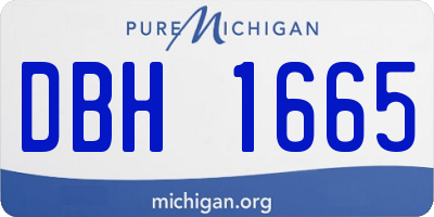 MI license plate DBH1665