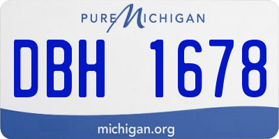 MI license plate DBH1678