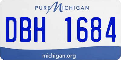 MI license plate DBH1684