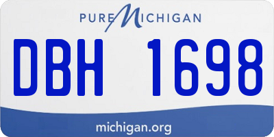 MI license plate DBH1698