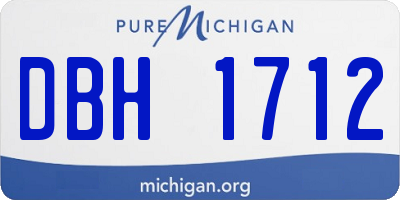 MI license plate DBH1712