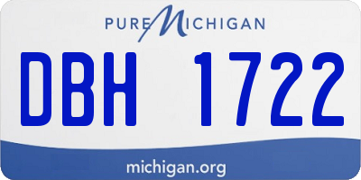 MI license plate DBH1722