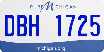 MI license plate DBH1725