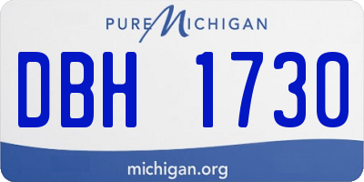 MI license plate DBH1730