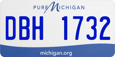 MI license plate DBH1732