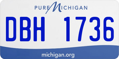 MI license plate DBH1736