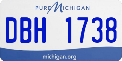 MI license plate DBH1738