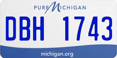 MI license plate DBH1743