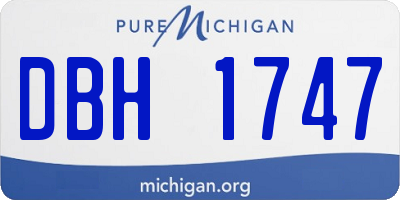 MI license plate DBH1747
