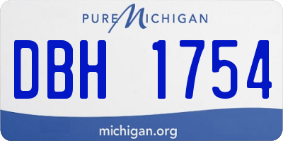 MI license plate DBH1754