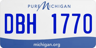 MI license plate DBH1770