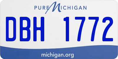 MI license plate DBH1772