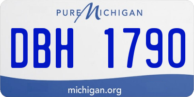 MI license plate DBH1790