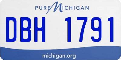 MI license plate DBH1791