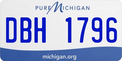 MI license plate DBH1796