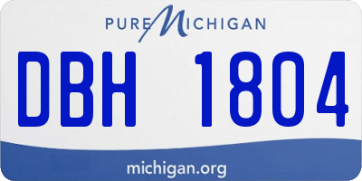 MI license plate DBH1804
