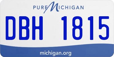MI license plate DBH1815