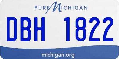 MI license plate DBH1822