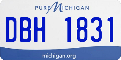 MI license plate DBH1831