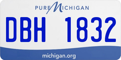 MI license plate DBH1832