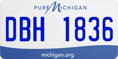 MI license plate DBH1836