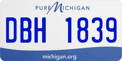 MI license plate DBH1839