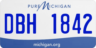 MI license plate DBH1842