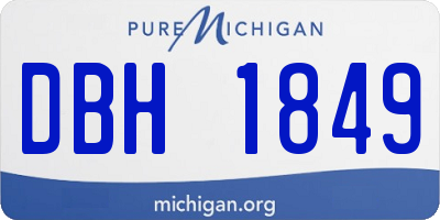 MI license plate DBH1849