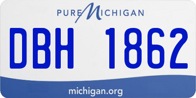 MI license plate DBH1862