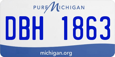 MI license plate DBH1863