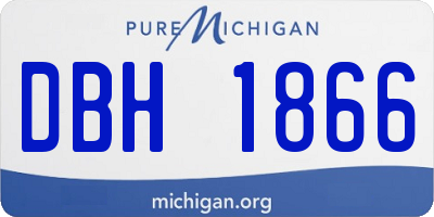 MI license plate DBH1866
