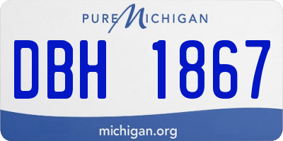 MI license plate DBH1867